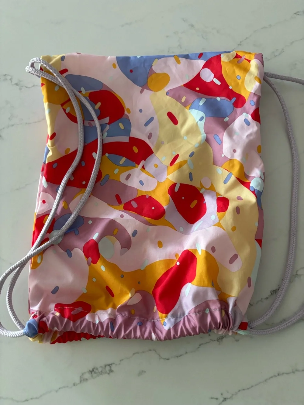 Nike Multicolor Pink Purple Yellow Abstract Drawstring Bag